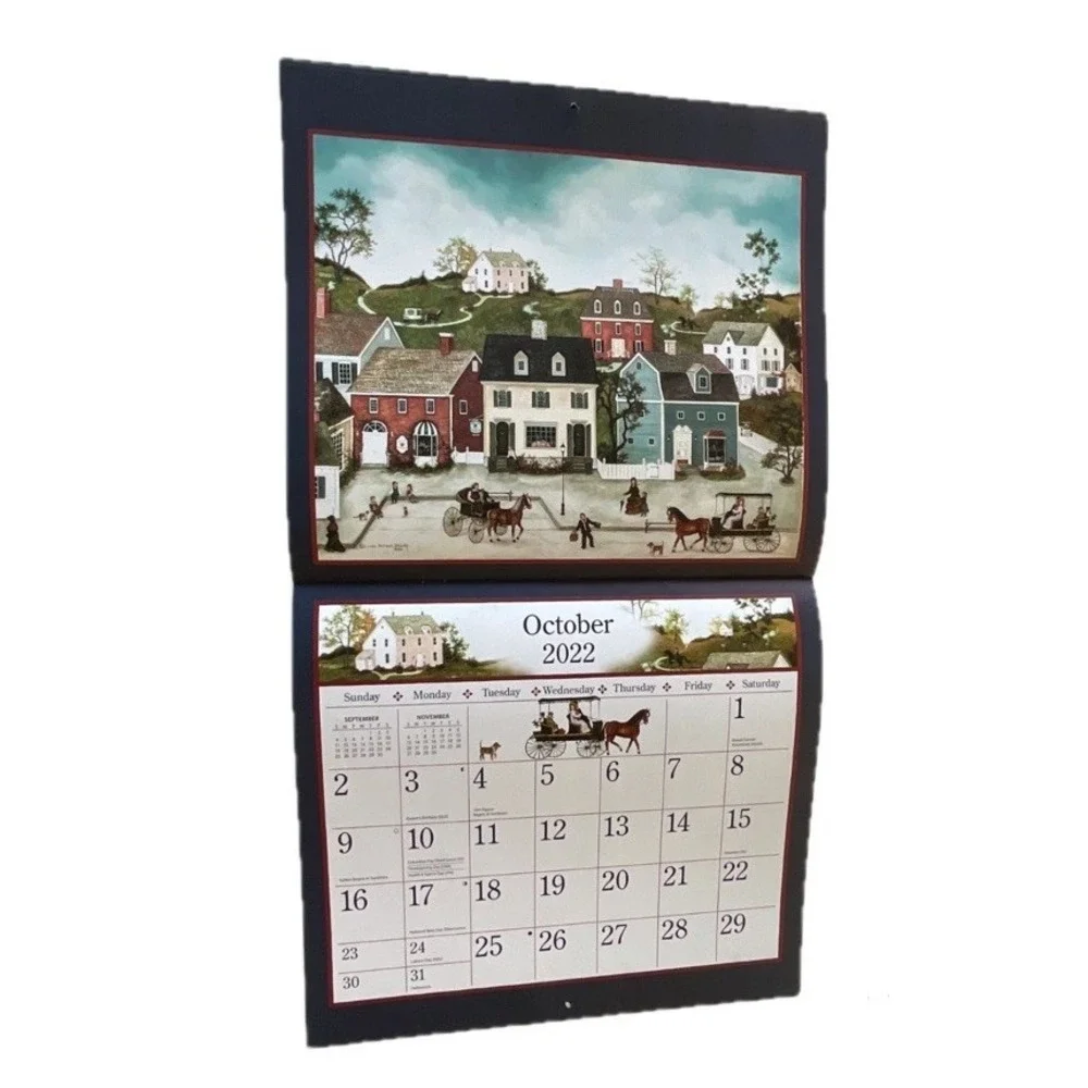 2022 LANG LINDA NELSON STOCKS Calendar FOLK ART 11th Edition
